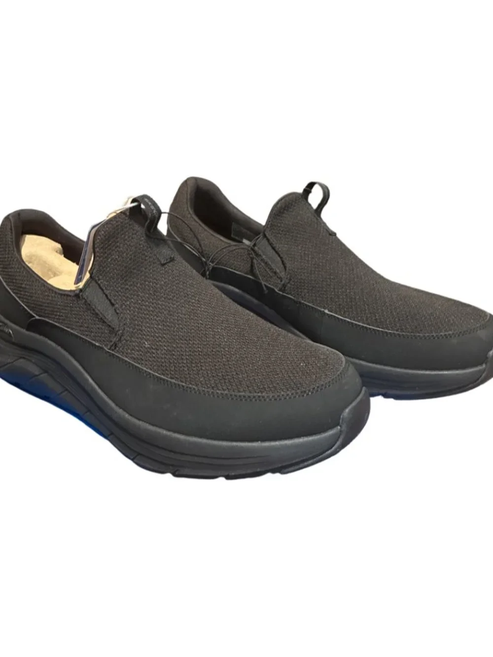 Sz.12*NWT-Skechers*Relaxed Fit Arch Comfort Mens Black Slip On Sneakers 66751S